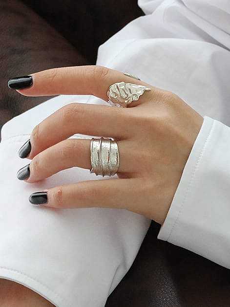 925 Sterling Silver Irregular Vintage Band Ring