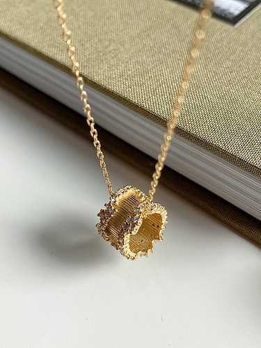 Rotierende Perlenkette aus 925er Sterlingsilber, Retro-Gold