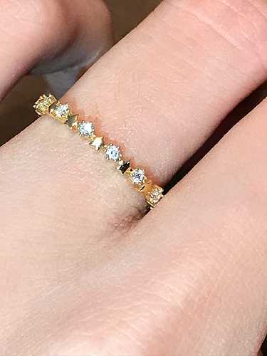 925 Sterling Silver Cubic Zirconia Star Dainty Band Ring