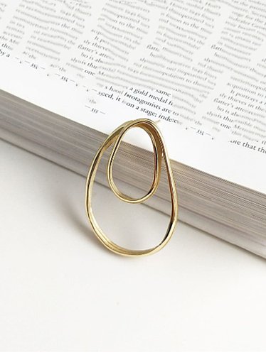 925 Sterling Silber hohler geometrischer minimalistischer Kronleuchter-Ohrring (einzeln)