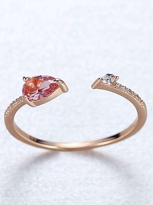 925 Sterling Silver Cubic Zirconia Triangle Minimalist Band Ring