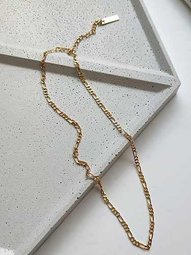 925 Sterling Silver Geometric Minimalist Hollow Chain Necklace