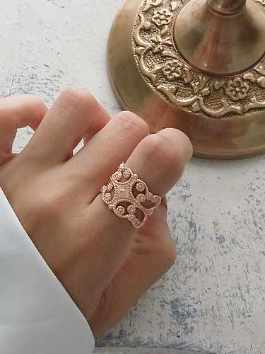 خاتم من الفضة الإسترليني عيار 925 على شكل زهرة