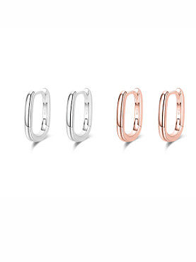 Geometrischer minimalistischer Huggie-Ohrring aus 925er Sterlingsilber