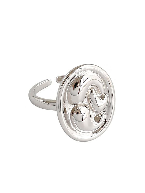 925 Sterling Silber geometrischer minimalistischer Bandring in freier Größe