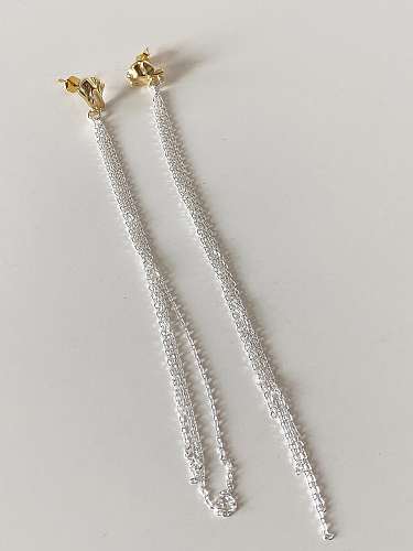 925 Sterling Silver chain Tassel Minimalist Threader Earring