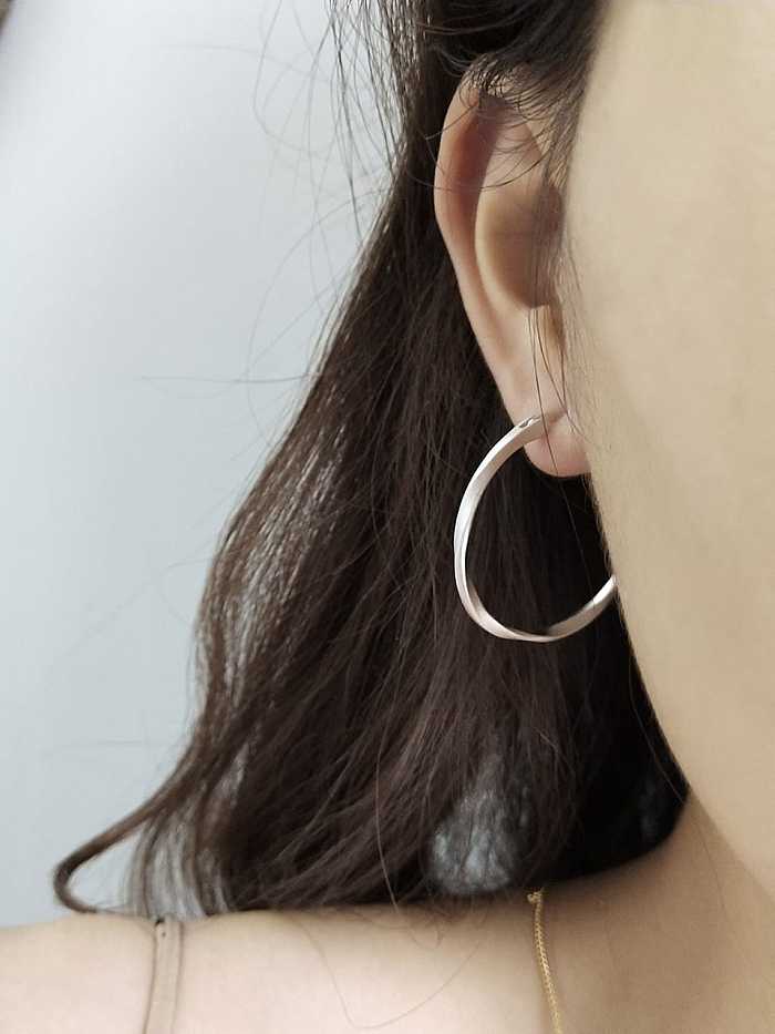 Boucles d'oreilles créoles minimalistes rondes creuses en argent sterling 925