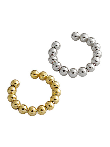 Boucles d'oreilles en argent sterling 925 avec clip rond simpliste plaqué or