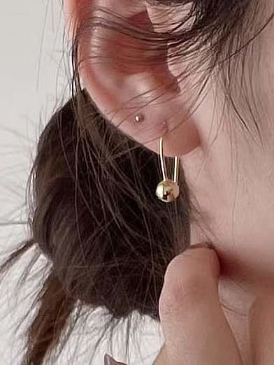 Boucle d'oreille crochet minimaliste géométrique en argent sterling 925