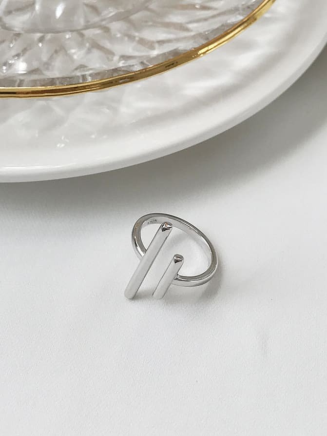 925 Sterling Silver Geometric Minimalist Midi Ring