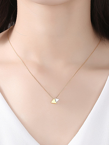 925 Sterling Silver with Glossy Simplistic Triangle Necklaces