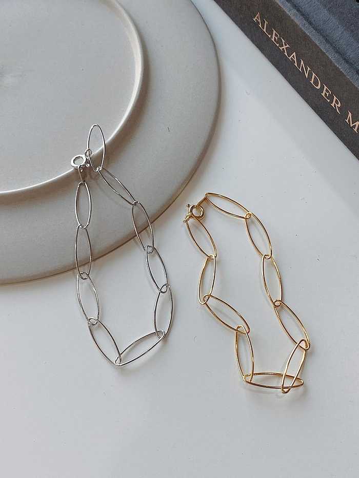 925 Sterling Silver With Gold Plated Simplistic Hollow Geometric Bracelets