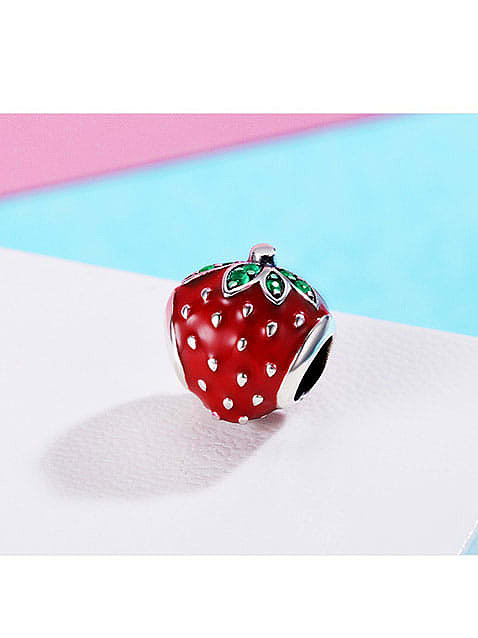 925 silver cute strawberry charms