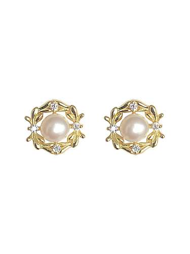 Boucles d'oreilles minimalistes en forme de perle d'imitation en argent sterling 925