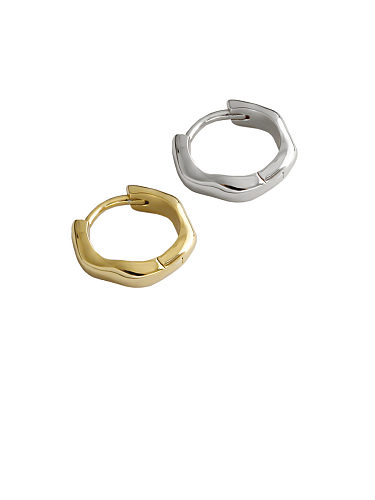 925 Sterling Silver With Gold Plated Simplistic Geometric Clip On Earrings