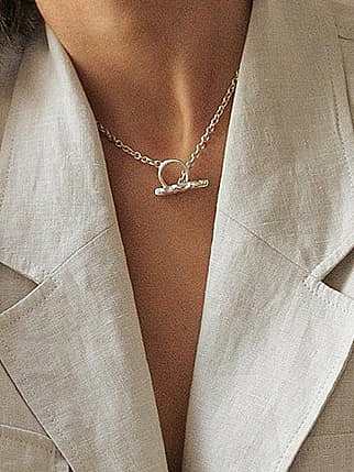 925 Sterling Silver Heavy Industry Irregular Necklace