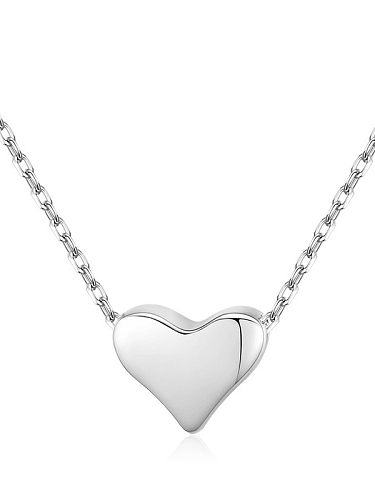 Collar con colgante de corazón minimalista de plata de ley 925