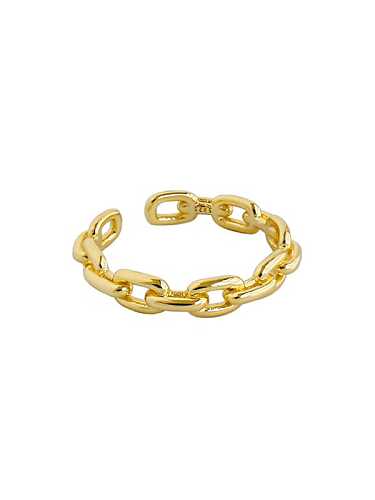 Plata de ley 925 con anillos de tamaño libre geométricos huecos de moda chapados en oro
