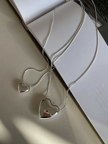 Collier minimaliste coeur lisse en argent sterling 925