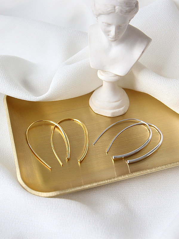 Pendientes de aro minimalistas de plata de ley 925 con baño de oro de 18 k