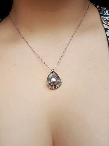 Collier pendentif en argent sterling 925 avec perles d'eau douce et perles d'eau douce