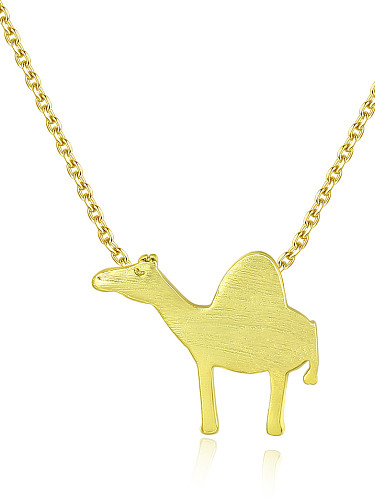 Sterling silver cartoon animal shape camel necklace