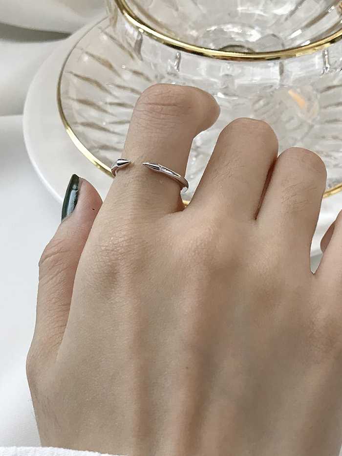 925 Sterling Silver Irregular Minimalist Double Needle Midi Ring