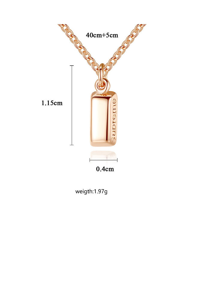 Colares geométricos simplistas de prata esterlina 925 com banho de ouro rosa