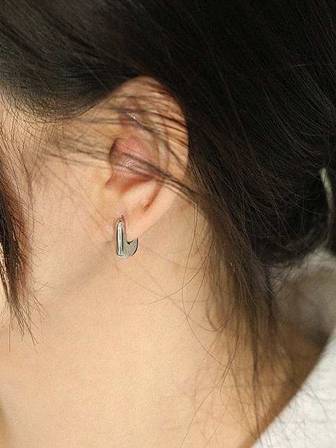925 Sterling Silver Rectangle Minimalist Stud Earring