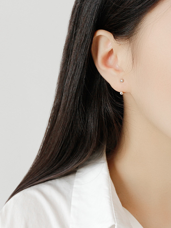 Boucles d'oreilles géométriques simplistes en argent sterling 925 avec platine
