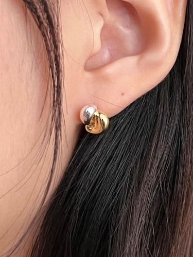 925 Sterling Silver Irregular Vintage Stud Earring