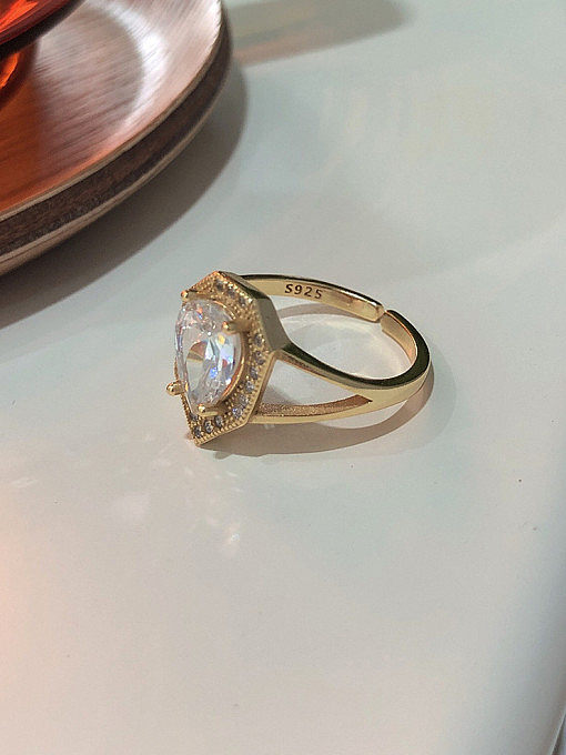 925er Sterlingsilber mit vergoldeter Persönlichkeit, unregelmäßige Ringe in freier Größe