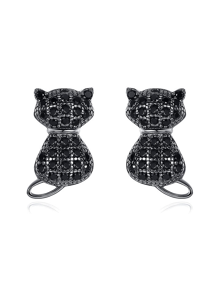 925 Sterling Silver Cubic Zirconia Mouse Cute Stud Earring