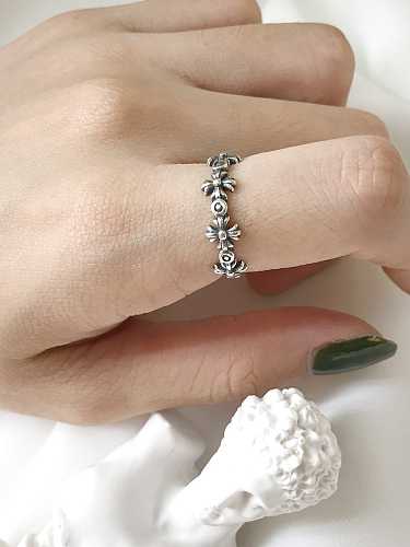925 Sterling Silver Cross Vintage Free Size Band Ring