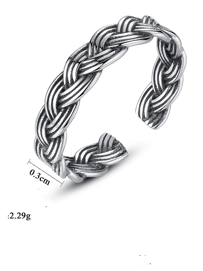 925 Sterling Silver Irish Vintage Multi Stripe Twist Free Size ring