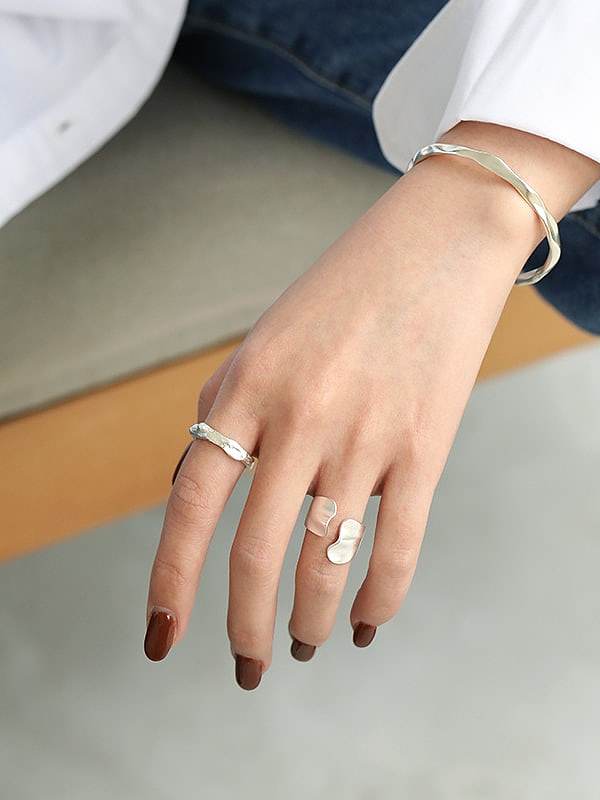 925 Sterling Silver Irregular Minimalist Band Ring