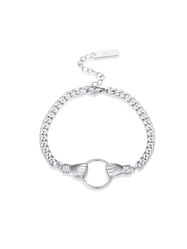 925 Sterling Silver With Platinum Plated Personality Chain Bracelets