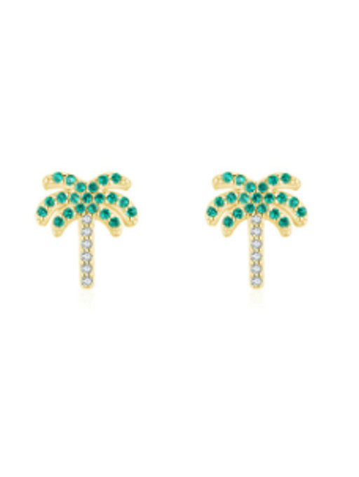 925 Sterling Silver Cubic Zirconia Tree Classic Stud Earring