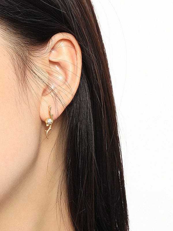 Boucles d'oreilles vintage géométriques à strass en argent sterling 925
