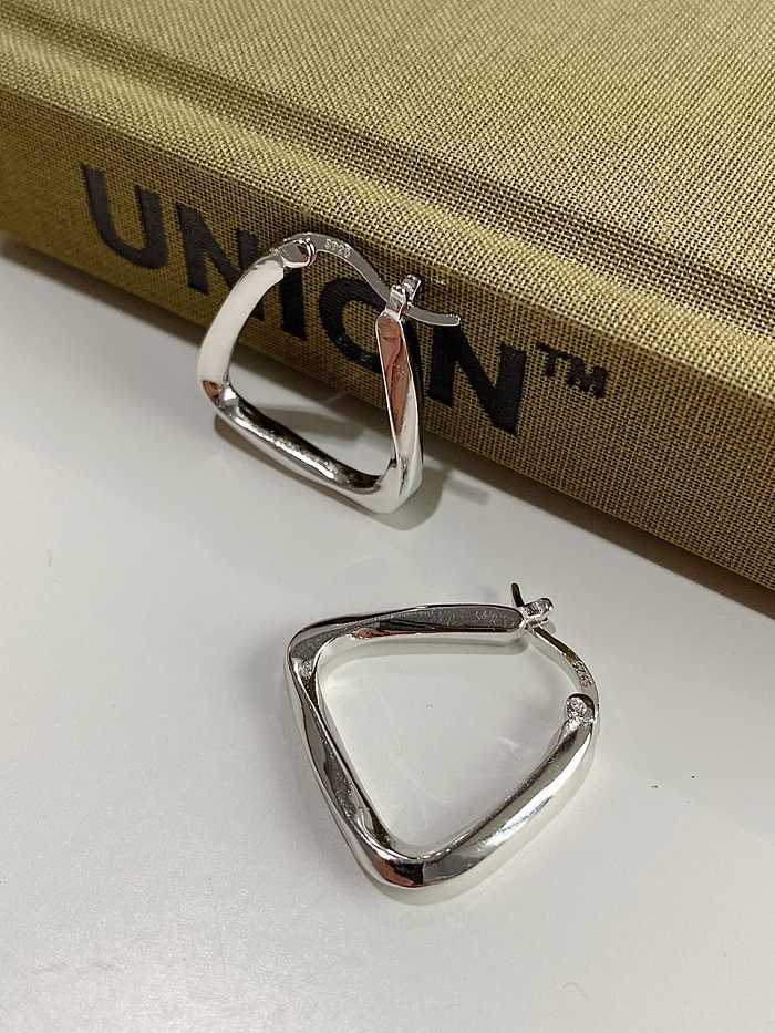 925 Sterling Silver Hollow Geometric Minimalist Huggie Earring