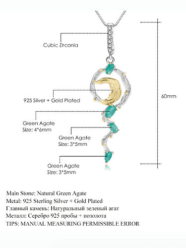 Collar artesanal geométrico de cornalina de plata de ley 925