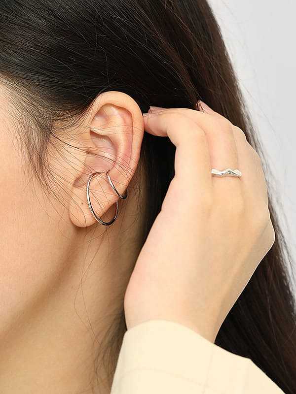 Boucles d'oreilles rondes minimalistes en argent sterling 925 [Simple]