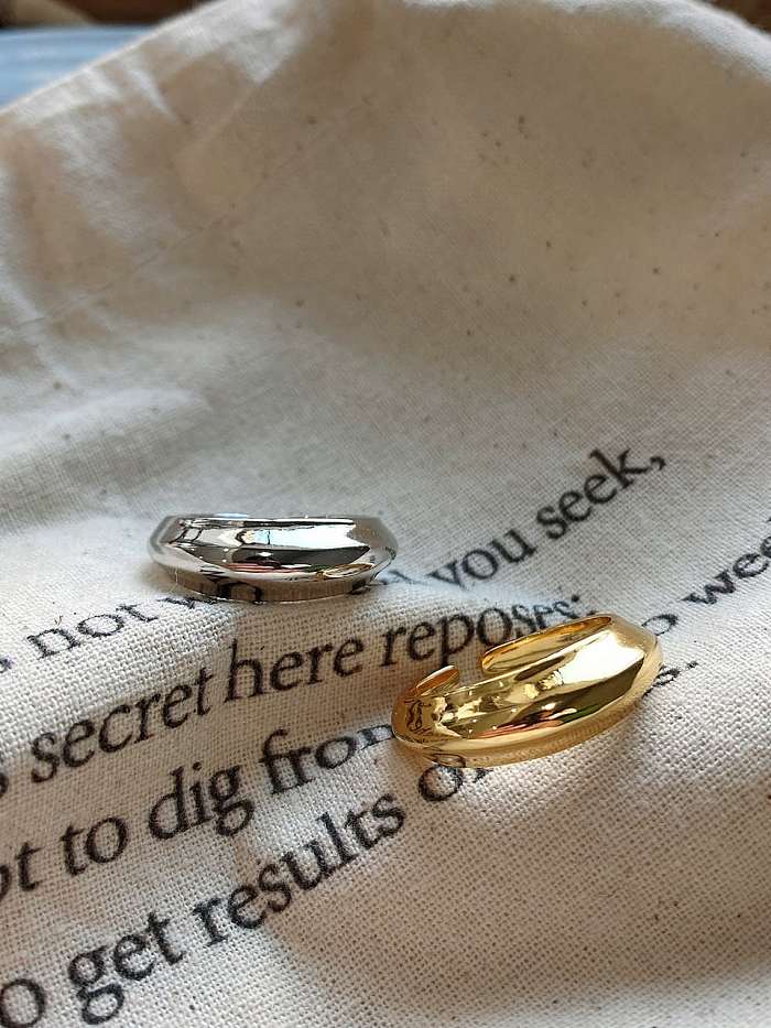 925 Sterling Silber glatter runder minimalistischer Ring in freier Größe