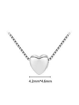 925 Sterling Silver Minimalist Smotth Heart Pendant Necklace