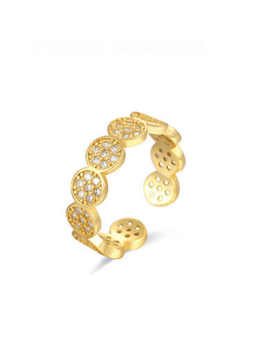 Plata de ley 925 con anillos de tamaño libre redondos simplistas chapados en oro
