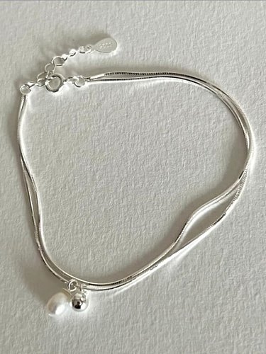Pulseira anel minimalista geométrica prata esterlina 925