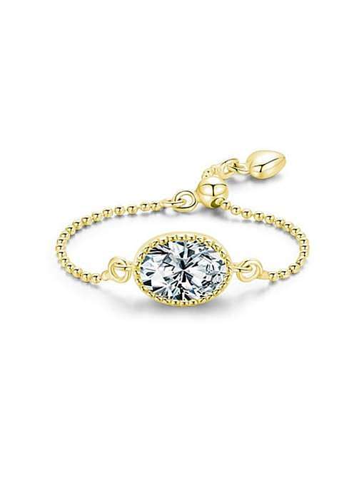925 Sterling Silver Cubic Zirconia Geometric Classic Bead Ring