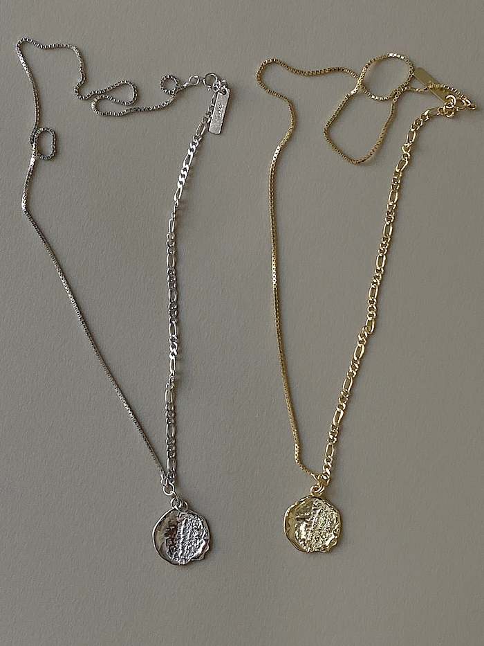 Argent sterling 925 avec colliers géométriques extraterrestres simplistes plaqués or