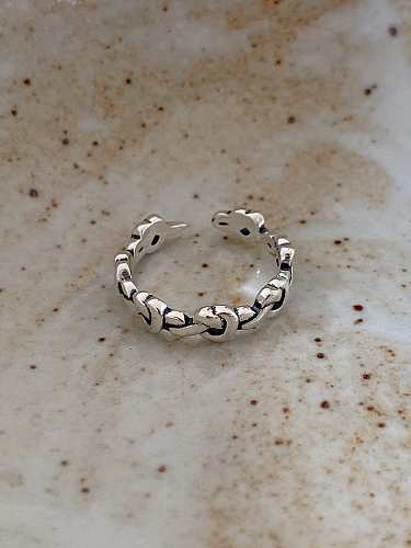 925 Sterling Silver Bead Round Minimalist Cocktail Ring