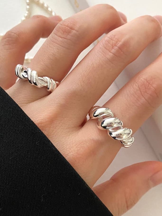 925 Sterling Silver Irregular Vintage Band Ring